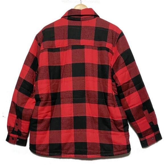 George Shirt Jacket Size Large 42-44 Buffalo Red Plaid Lined New With Tag - Picture 2 of 11